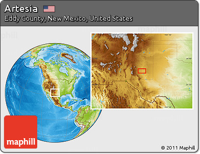Physical Location Map of Artesia