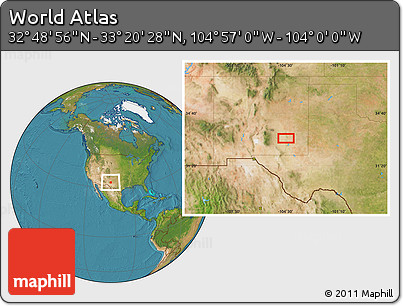 Satellite Location Map of the Area around 33° 4' 42" N, 104° 28' 29" W