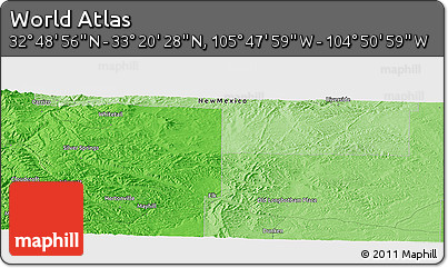 Political Panoramic Map of the Area around 33° 4' 42" N, 105° 19' 29" W