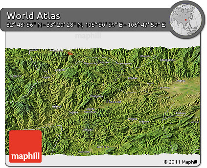 Satellite 3D Map of the Area around 33° 4' 42" N, 106° 19' 29" E