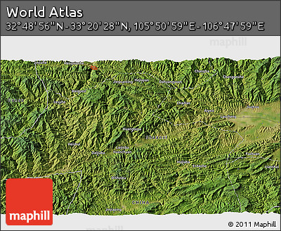 Satellite 3D Map of the Area around 33° 4' 42" N, 106° 19' 29" E