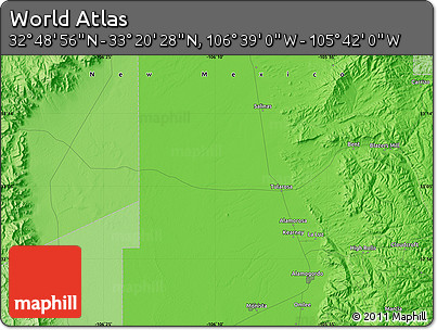 Political Map of the Area around 33° 4' 42" N, 106° 10' 30" W