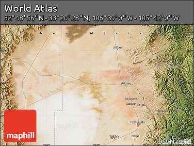 Satellite Map of the Area around 33° 4' 42" N, 106° 10' 30" W