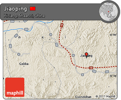Shaded Relief Map of Jiaoping