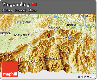 Physical 3D Map of Yingpanling
