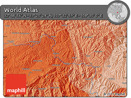 Political Map of the Area around 33° 4' 42" N, 108° 1' 30" E