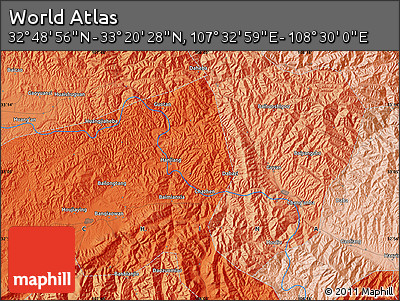 Political Map of the Area around 33° 4' 42" N, 108° 1' 30" E