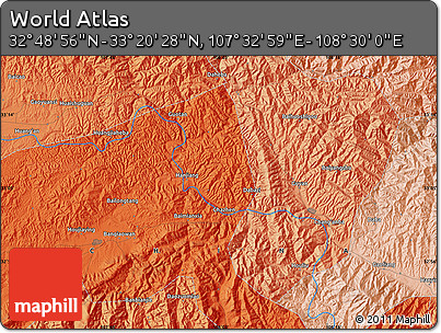Political Map of the Area around 33° 4' 42" N, 108° 1' 30" E