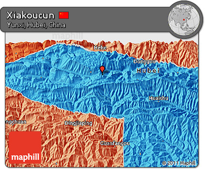 Political 3D Map of Xiakoucun