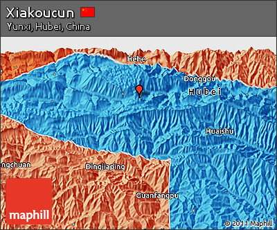 Political 3D Map of Xiakoucun