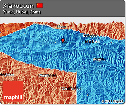 Political 3D Map of Xiakoucun