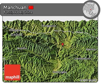 Satellite 3D Map of Manchuan