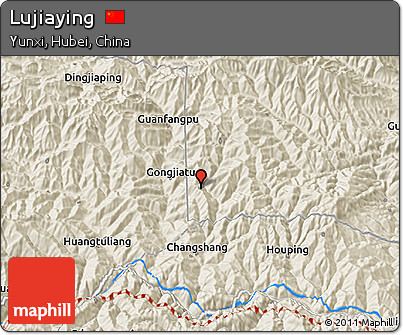 Shaded Relief 3D Map of Lujiaying