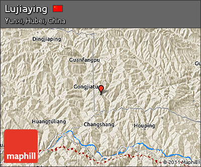 Shaded Relief 3D Map of Lujiaying