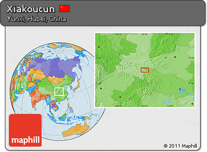 Political Location Map of Xiakoucun