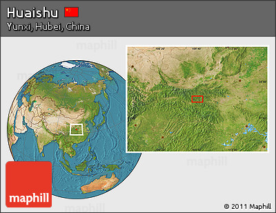 Satellite Location Map of Huaishu