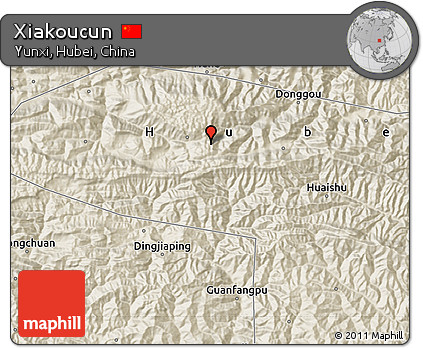 Shaded Relief Map of Xiakoucun