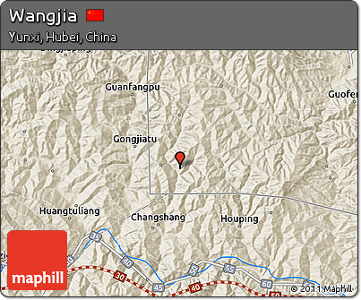 Shaded Relief Map of Wangjia