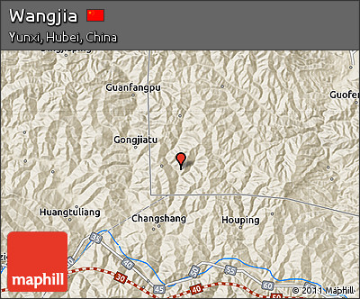 Shaded Relief Map of Wangjia