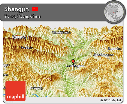 Physical Panoramic Map of Shangjin
