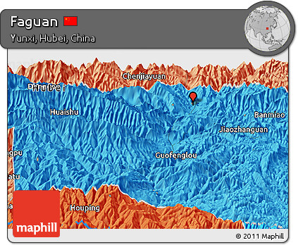 Political Panoramic Map of Faguan