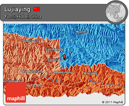 Political Panoramic Map of Lujiaying