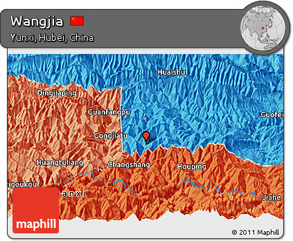 Political Panoramic Map of Wangjia