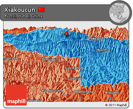 Political Panoramic Map of Xiakoucun