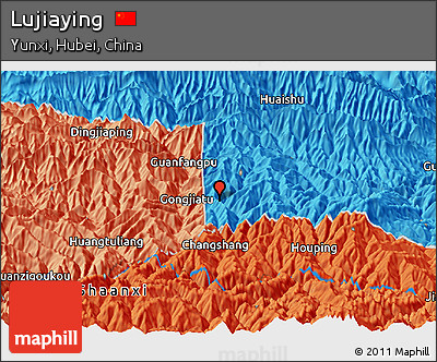 Political Panoramic Map of Lujiaying