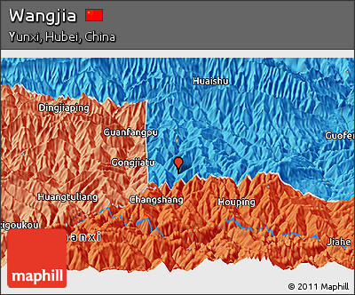 Political Panoramic Map of Wangjia