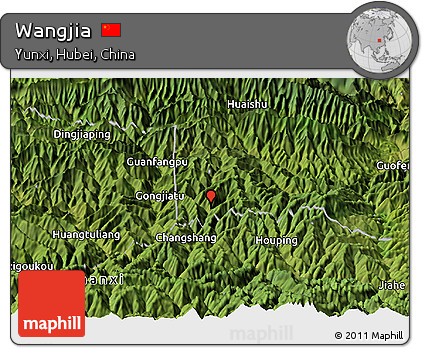 Satellite Panoramic Map of Wangjia