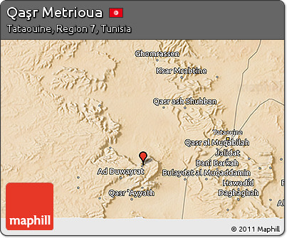 Satellite 3D Map of Qaşr Metrioua