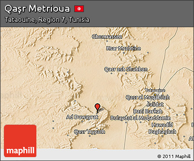 Satellite 3D Map of Qaşr Metrioua