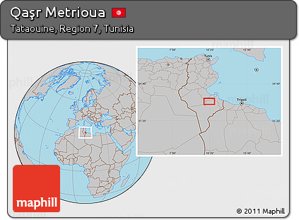 Gray Location Map of Qaşr Metrioua