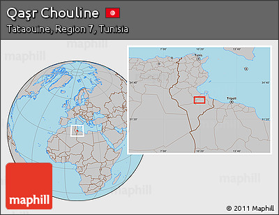 Gray Location Map of Qaşr Chouline