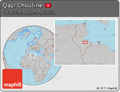 Gray Location Map of Qaşr Chouline