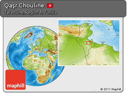 Physical Location Map of Qaşr Chouline