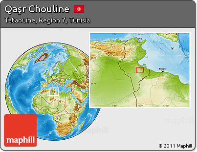 Physical Location Map of Qaşr Chouline
