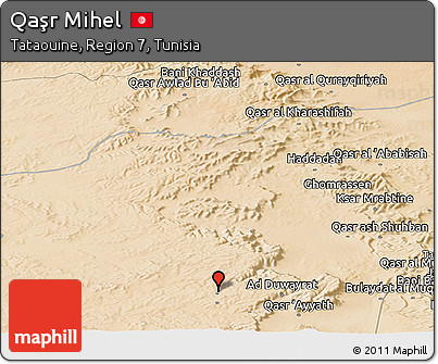 Satellite Panoramic Map of Qaşr Mihel