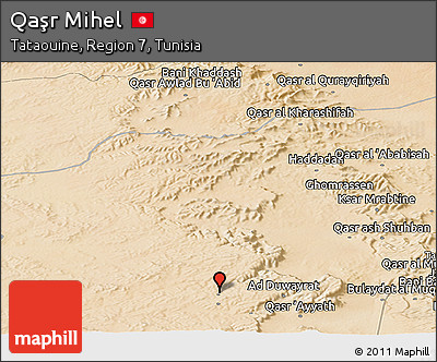 Satellite Panoramic Map of Qaşr Mihel