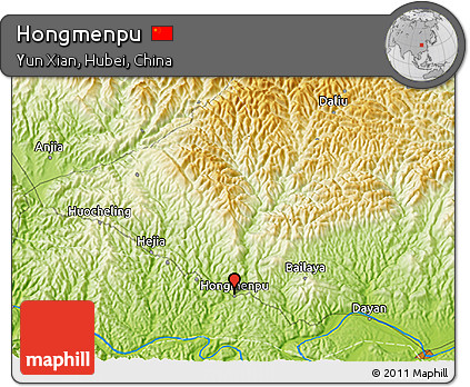 Physical 3D Map of Hongmenpu