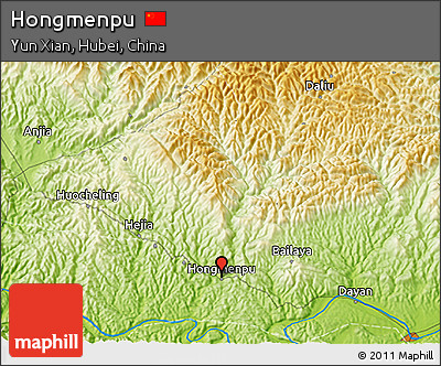 Physical 3D Map of Hongmenpu
