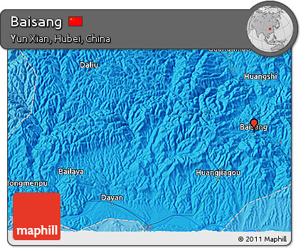 Political 3D Map of Baisang