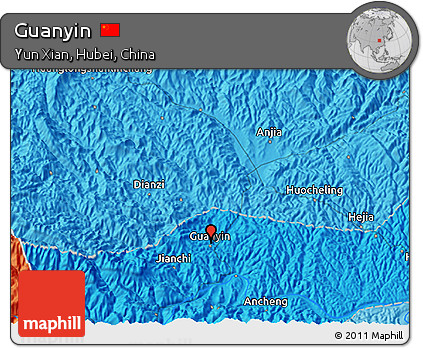 Political 3D Map of Guanyin