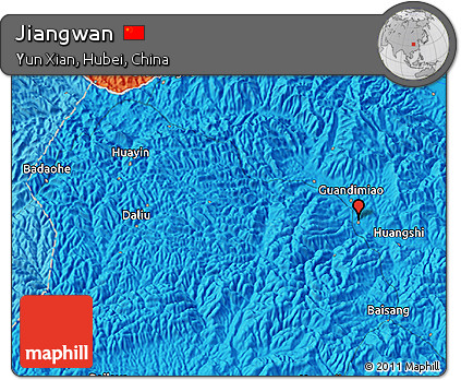 Political 3D Map of Jiangwan