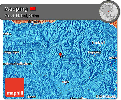 Political 3D Map of Maoping
