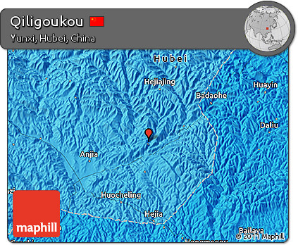 Political 3D Map of Qiligoukou