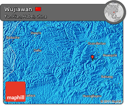 Political 3D Map of Wujiawan