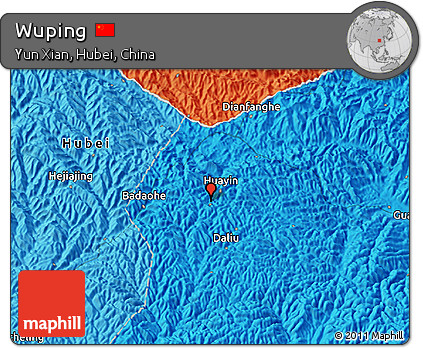 Political 3D Map of Wuping