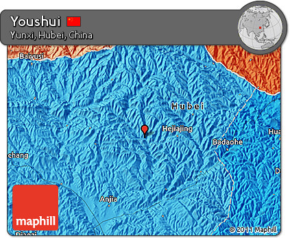 Political 3D Map of Youshui